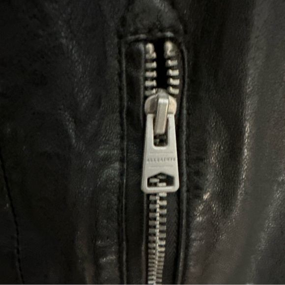 ALLSAINTS Leather Jacket XL Mens Black XL Biker Bomber All saints - Picture 7 of 16